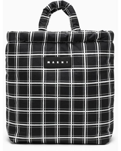 Marni Black Nylon Bag With Check Pattern