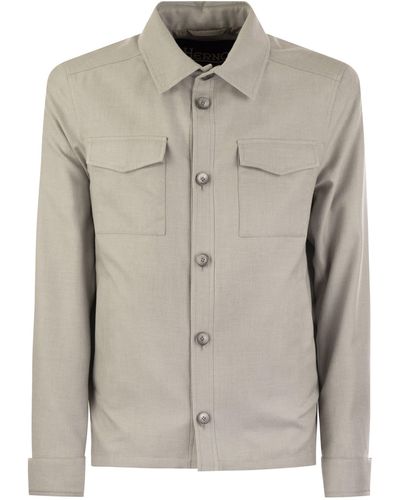 Herno Rain Cotton Cashmere Shirt - Grijs