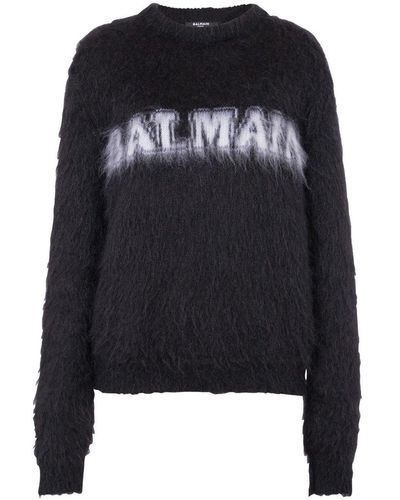 Balmain Logo Pullover - Schwarz