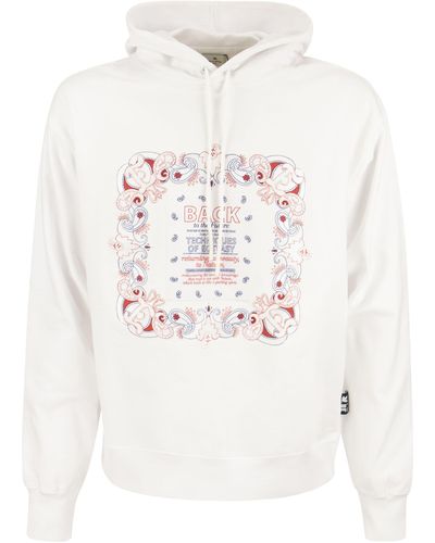 Etro Cotton Sweatshirt Met Bandana Inlay Print - Wit