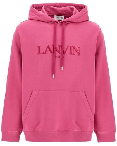 Lanvin Sweatshirt Met Capuchon Met Geborduurd Logo - Roze