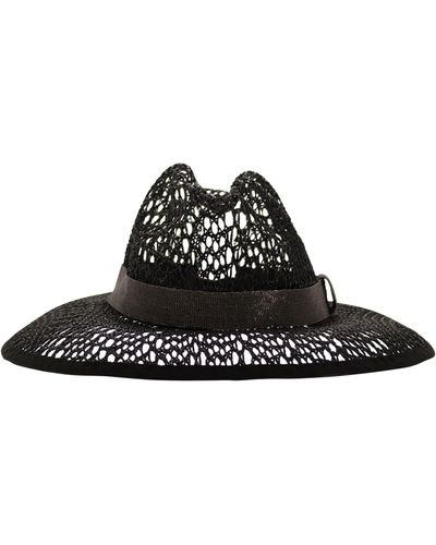 Brunello Cucinelli Straw Sombrero con banda preciosa - Negro