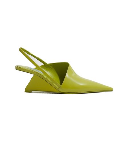 Prada Slingback Leder Pumps - Grün