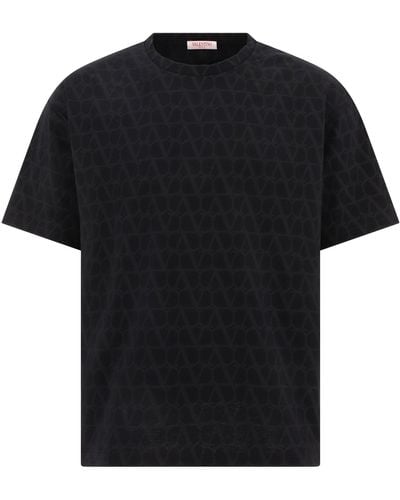 Valentino T -Shirt con iconografo Toile su tutta la stampa - Nero