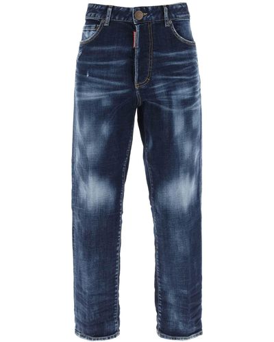 DSquared² 'boston' Geschnittene Jeans - Blauw