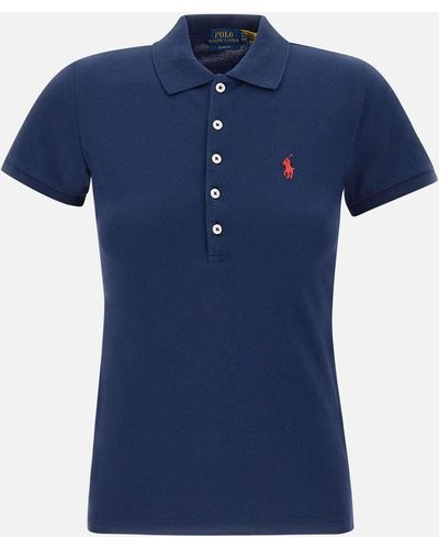 Polo Ralph Lauren Navy Blue Slim Fit Cotton Polo Shirt - Blauw
