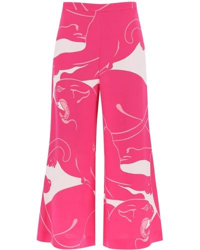 Valentino Garavani Cady Panther geschnittene Hosen - Pink