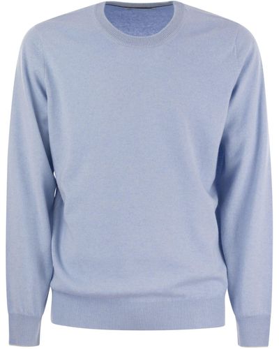 Brunello Cucinelli Pure Cashmere Crew Neck Sweater - Blauw