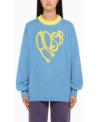 ANDERSSON BELL Blue/yellow Crew Neck Sweater
