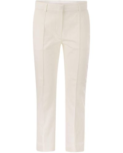Sportmax Pantalones de algodón delgados de Etna - Blanco