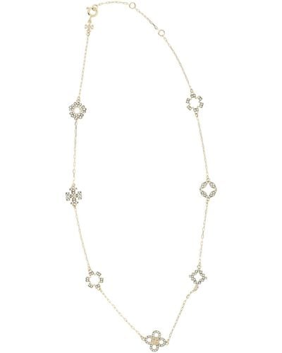 Tory Burch "Kira Clover" Necklace - White