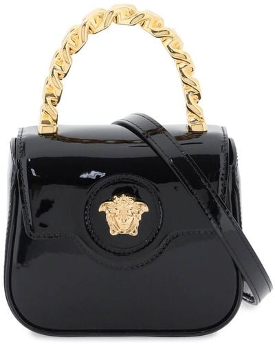 Versace Patent Leather 'La Medusa' mini bolso - Negro