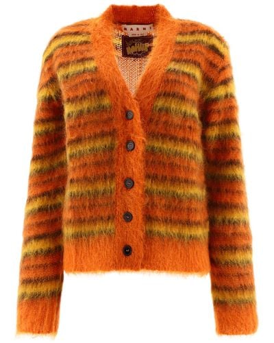 Marni Fuzzy Wuzzy Mohair Cardigan - Naranja