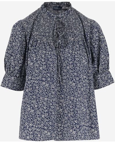 Polo Ralph Lauren Katoenen Shirt Met Bloemenpatroon - Blauw