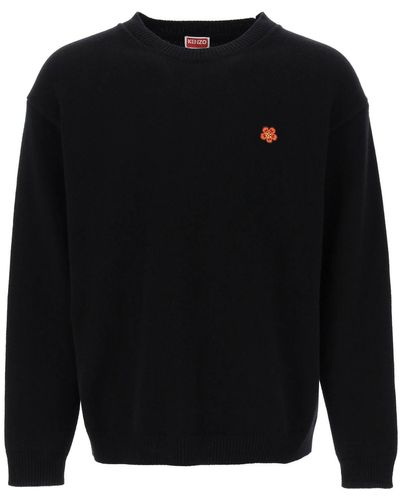 KENZO Sweater With Boke Flower Patch - Black