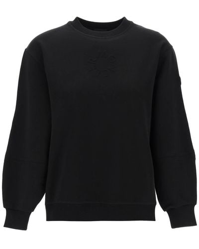 Moncler Crewneck Sweatshirt Met Emb - Zwart