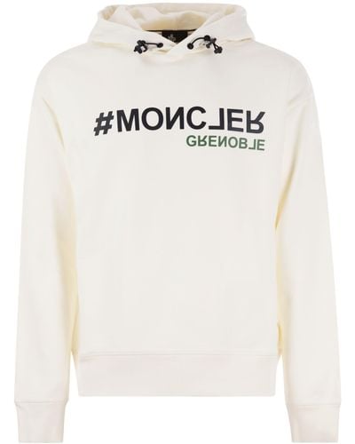 3 MONCLER GRENOBLE Logo Gedrukte Hoodie - Wit