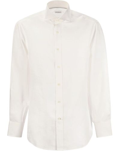 Brunello Cucinelli Camicia Taschino Bianco - Wit