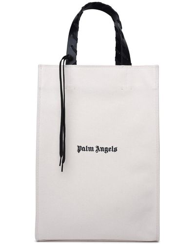 Palm Angels Vasta borsa in cotone avorio di palme - Bianco