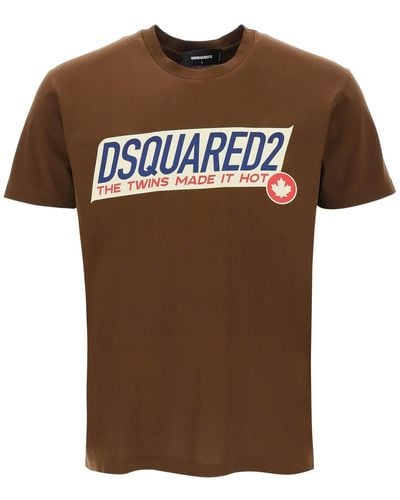 DSquared² Cool Fit T-shirt Met Print - Bruin