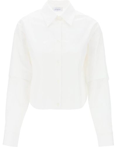 Off-White c/o Virgil Abloh "Hemd mit bestickten Logo -Details - Weiß