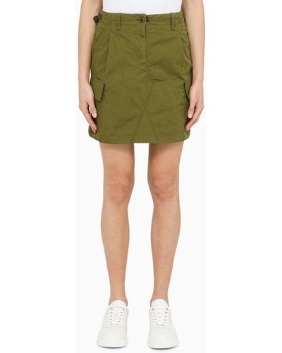KENZO Green Cotton Cargo Miniskirt