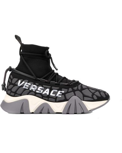 Versace Squalo Drawstring Sneakers - Black