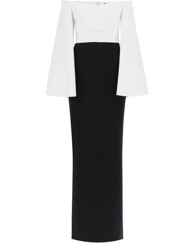 Solace London Troost London Maxi -jurk Eliana Met Wijd Uitlopen - Zwart