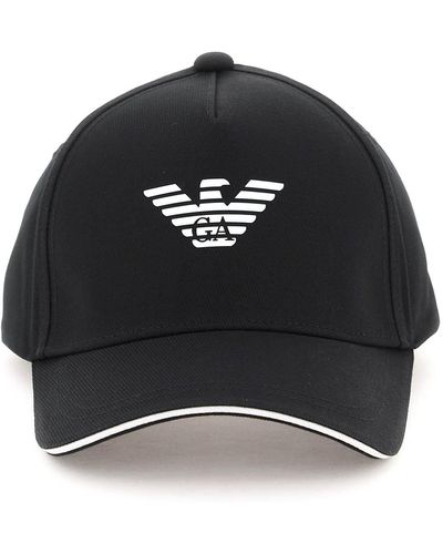 Emporio Armani Baseball Cap Met Logo Zwart Katoen