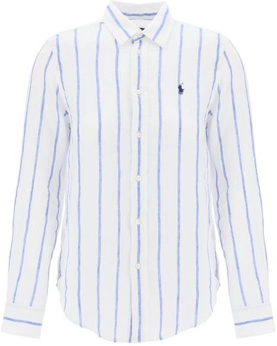 Polo Ralph Lauren Striped Linnen Shirt - Wit