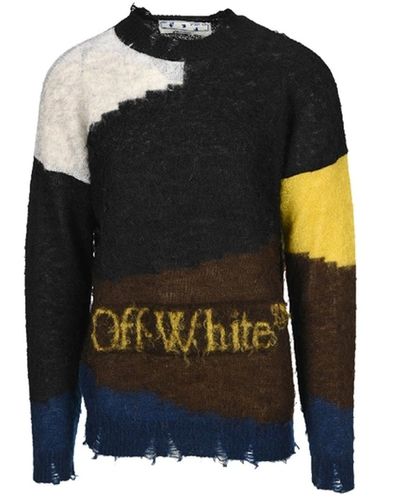 Off-White c/o Virgil Abloh Pull en laine blanche en blanc - Noir