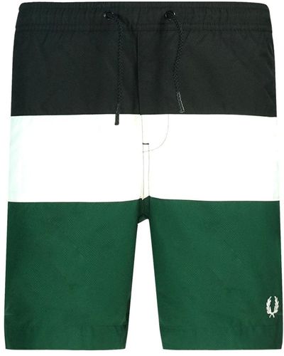 Fred Perry Farbblock S8510 426 grüne Schwimmshorts