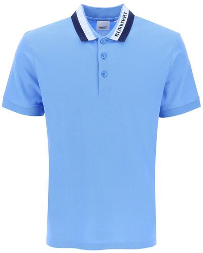 Burberry Two Tone Collar Poloshirt - Blauw