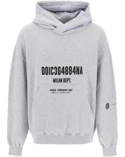 Dolce & Gabbana Distressed Effect Hoodie - Grijs