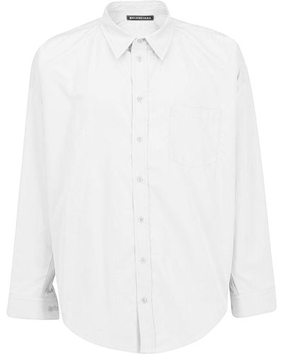 Balenciaga Coton de coton surdimensié - Blanc