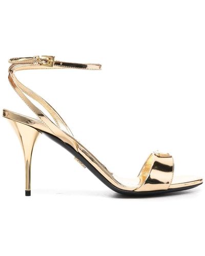 Prada Patent Leather Sandals - Metallic