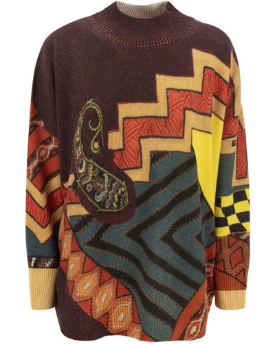 Etro Suéter de lana con estampado de mosaico - Rojo