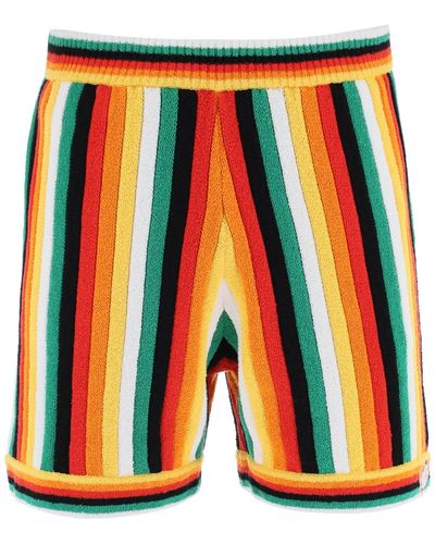 Casablancabrand Striped Strick Bermuda Shorts - Orange