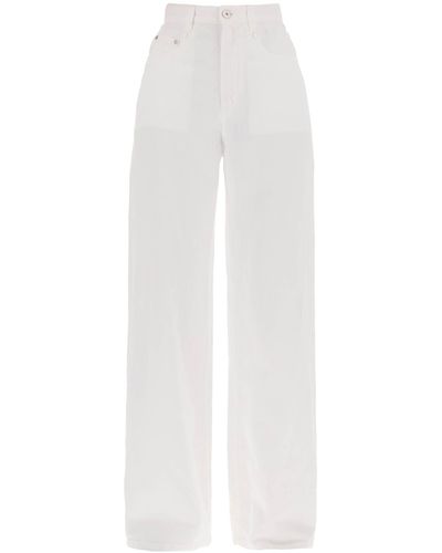 Brunello Cucinelli Algodón y pantalones de lino - Blanco