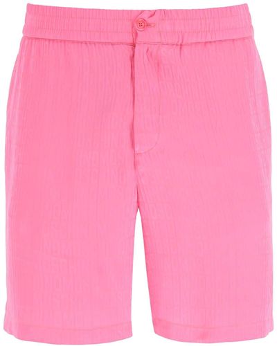 Moschino Monogramm -Seide und Viskose -Shorts - Pink