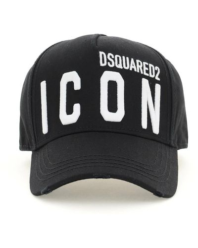 DSquared² Icon Wit Baseball Cap - Zwart