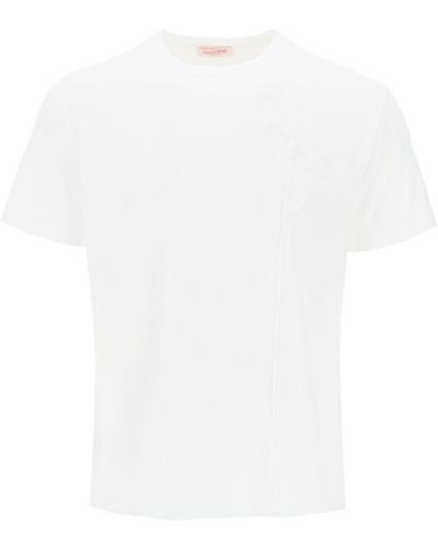 Valentino Garavani "Blumengestickte T -Shirt - Weiß