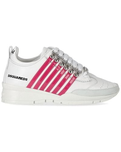 DSquared² Legendärer weißer Fuchsia Sneaker - Pink