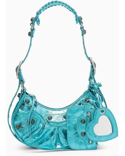 Balenciaga Metallic Sky Blue Le Cagole Xs Mini Bag