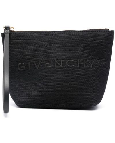 Givenchy Logo Canvas Pouch - Zwart