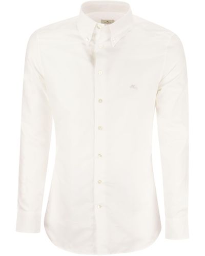 Etro Button Down Baumwollhemd - Weiß