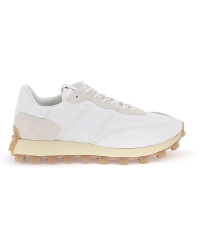 Tod's Leather and Fabric 1 T Sneakers - Blanco