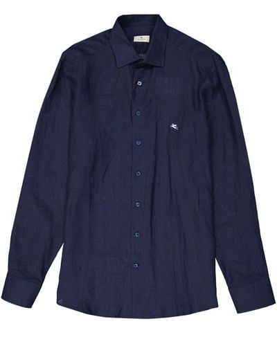 Etro Linnen Shirt - Blauw