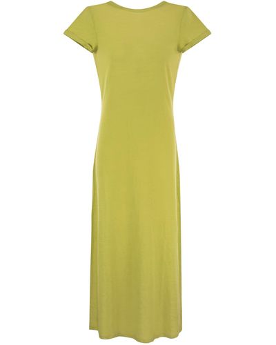 Majestic Dress With Back Neckline - Green