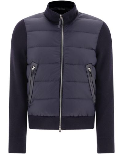 Tom Ford Tricot Down Jacket - Azul